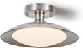 Dimmable Brushed Nickel Ceiling Light Flush Mount Modern LED Lighting Fixture, 5CCT 3000 K- 6000 K Ceiling Lamp for Bedroom Hallway Living Room Kitchen