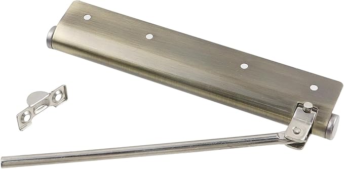 Geesatis 1Pcs Safety Spring Door Closer, Stainless Steel Adjustable Automatic Door Closer,Right or Left Wing Door(Cyan)