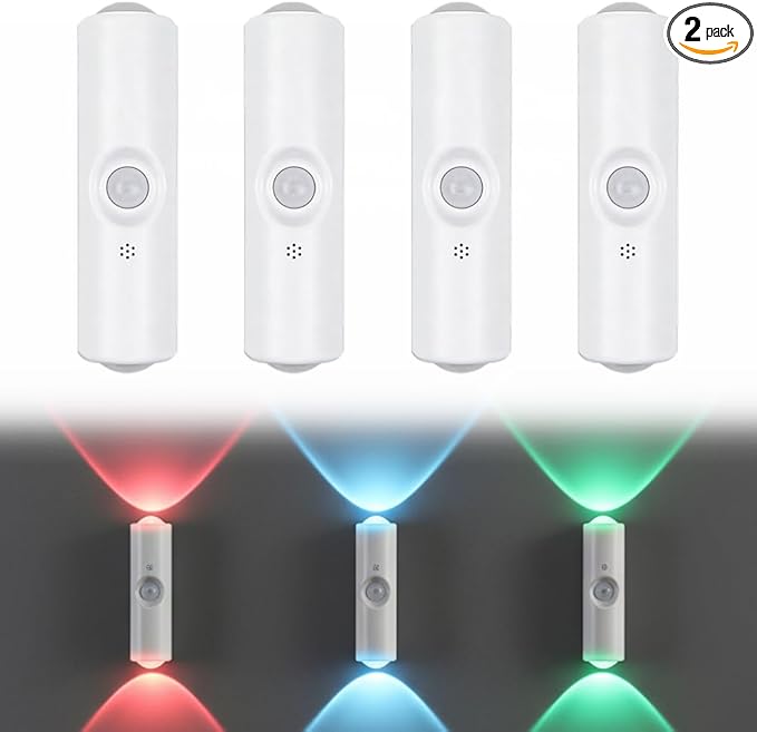 Rechargeable Smart LED Motion Sensor Ambient Light, 2026 New Magnetic Smart Sensor Night Light, Cordless LED Wall Sconce Lamp for Steps, Bedroom, Hallway, Courtyard (White, 4 Pack)