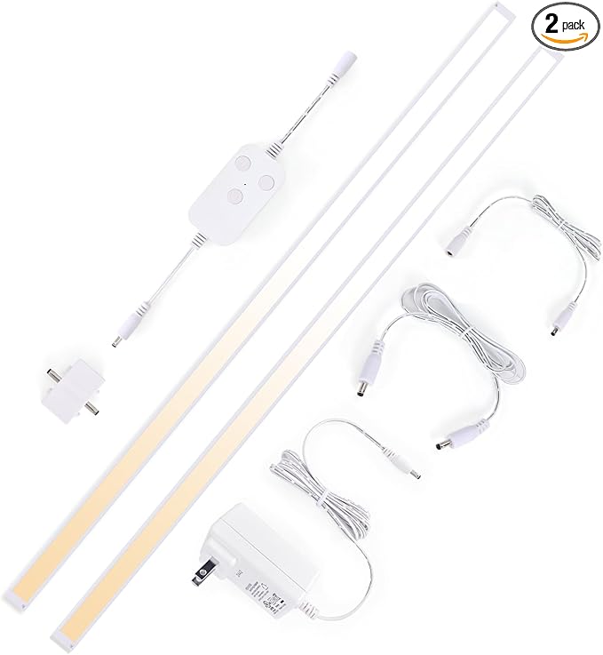 2pack 40inch Smart Under Cabinet Lighting, 2700-6000K Under Counter Kitchen LED Light, Dimmable Under Counter Closet Light Fixture APP Control, Work with Alexa, Google Assistant (White)