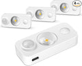 LED Motion Sensor Puck Lights, Rechargeable Under Cabinet Lighting Wireless Daylight White, Dimmable Night Light, Under Counter Lights for Kitchen, Display Shelf, Closets (4 Pack)