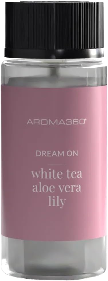 Aroma360 - Dream On Fragrance Oil Blend | Hotel Inspired for Luxury Essential Oil Diffusers | Aromatherapy Scent Diffuser Oil | Serene White Tea, Healing Aloe Vera, and Warm Earthy Cedar - 50ML