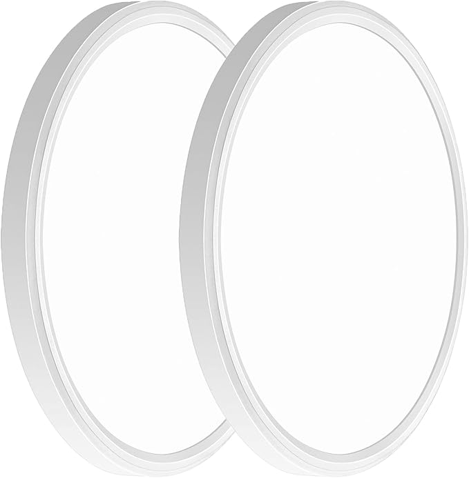 MODERN LED Flush Mount Ceiling Light, 9inch High Bright 2800lm, Super Slim LED Ceiling Light Fixture, Ceiling Light for Bedroom, Living Room, Dining Room… (White, 9in-2Pack)