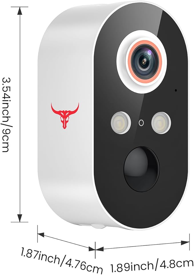 1080P Wireless Security Camera Outdoor/Indoor, Rechargeable Battery Powered, AI Detection, Color Night Vision, 2-Way Audio, Water Resistant, Wi-Fi