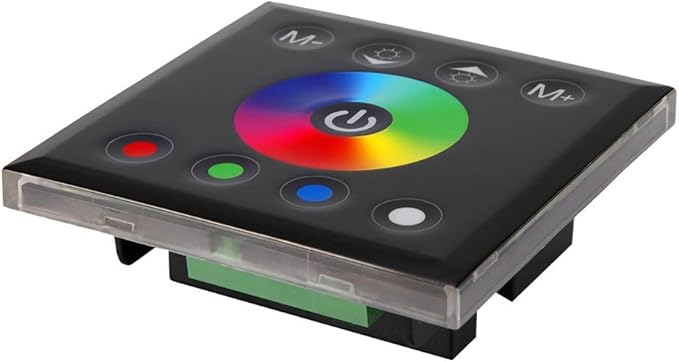 Wall Mounted Colorful RGBW LED Touch Panel Controller Dimmer Switch Applicable Scene LED Strip Light (Black), NIZUUONE1oxma72gdw-01