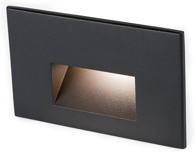 WAC Landscape Lighting, LED 12V Horizontal Indoor or Outdoor Step and Wall Light 2700K Warm Built-in LED in Black