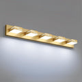 LED Modern Bathroom Vanity Light Fixtures, 5-Light 34-inch Dimmable Gold Vanity Lights for Bathroom Lighting Fixtures Over Mirror, with 350° Rotatable Heads (Cool White 6000K)