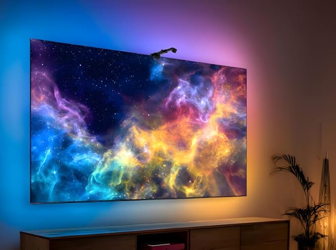 LED TV Backlight 14FT - TV Lights That Change with TVs for 55-65 inch Screen with Sensor Cuttable RGB Strip Lighting Smart App Control Game and Music Sync Color That Changing