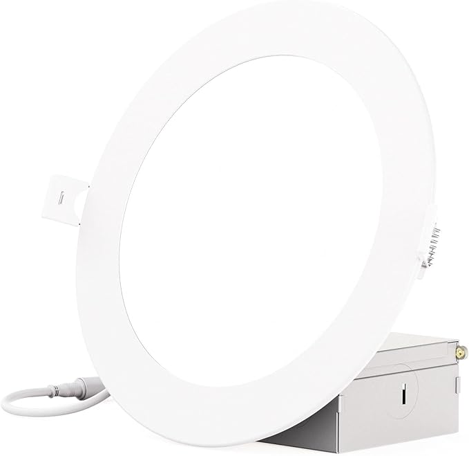 INFIBRITE 6 Inch 3000K Warm White 12W 1050LM Thin LED Ceiling Light Kit, Dimmable, Wet Rated