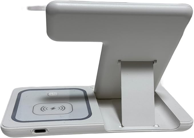 Fast Charging Wireless Charger Station 3 in 1 Multiple Devices Dock 15W Compatible with Any Devices with Wireless Charging Capability Phone, Watch and Earbuds. (White)