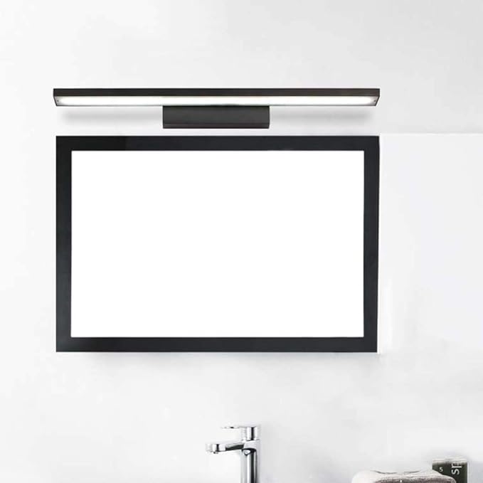 GDLight Bathroom LED Vanity Lights Make-Up Mirror Front Light Waterproof Moisture-Proof Bathroom Lighting Fixture Wall Lamp for Bedroom Hotel,Black,White Light,80cm
