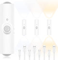 4 Pcs Smart Motion Sensor Wall Lamp, Rechargeable RGB LED Smart Motion Light, Magnetic Mount Step Lights for Bedroom, Hallway, Courtyard, Holiday Decor, Bathroom - Multi Color Changing (3 Colors)