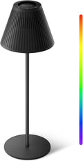 Honeywell M1 Cordless Small Table Lamp Rechargeable, 5200mAh Battery Operated LED Table Lamp, 4 Color 9RGB Stepless Dimmable Touch Control Night Light for Bedroom Restaurant Bedside (1, Black)
