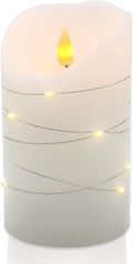 Flameless LED Candles, Realistic Flickering Flame, Set of Multiple (White, 5 Inch)