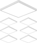 DELIPOP 6 Pack Flush Mount Ceiling Light, 12 Inch 24W Ultra Thin Square LED Ceiling Light, 6500K Cool White Low Profile Light Fixture for Living Room Bedroom Bathroom Kitchen Dining Room Corridor