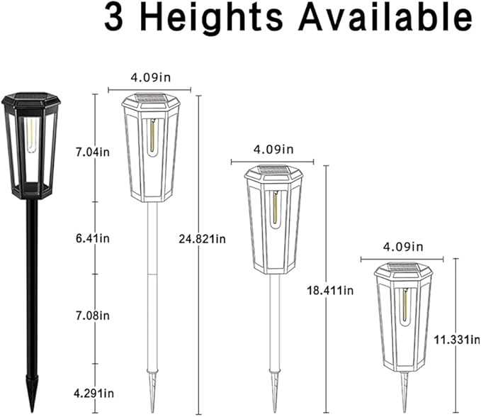 6 Pack Solar Pathway Lights, Outdoor Waterproof (IP65) with 2-in-1 Lighting Modes, Warm White LED for Yard, Lawn, Garden, Patio & Landscape