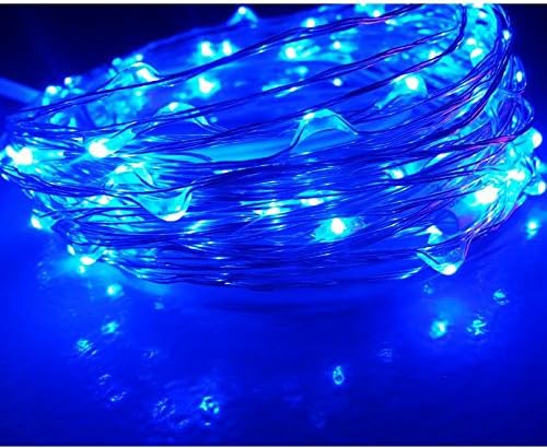 LIIDA [10-Pack] LED String Lights, 6.6FT LED Moon Lights 20 Led Micro Lights On Silver Copper Wire (Batteries Include) for DIY Wedding Centerpiece, Table Decoration, Party (Blue)