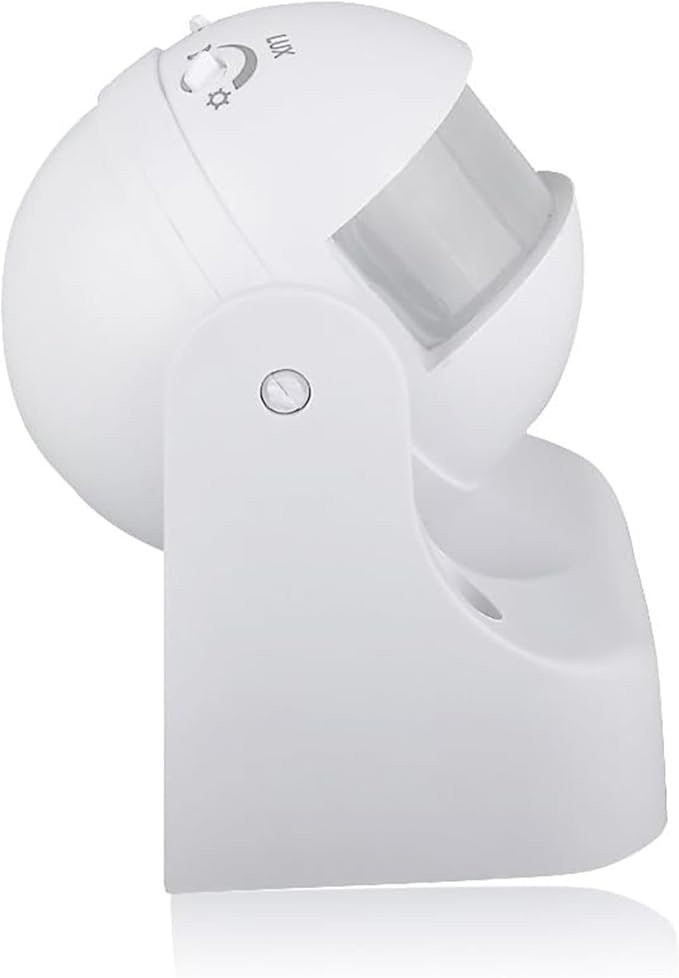PIR Motion Sensor Light Switch-360° Detection Range, White, 220-240V IP54 Infrared Occupancy Sensor Switch,Djustable Delay Indoor/Outdoor Wall Switch