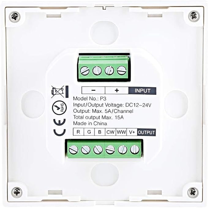 Fdit Wall-Mounted Led Panel Controller Capacitive Touch Panel Smart Dimmable Light for RGB Rgbw and RGB+CCT Led Strips