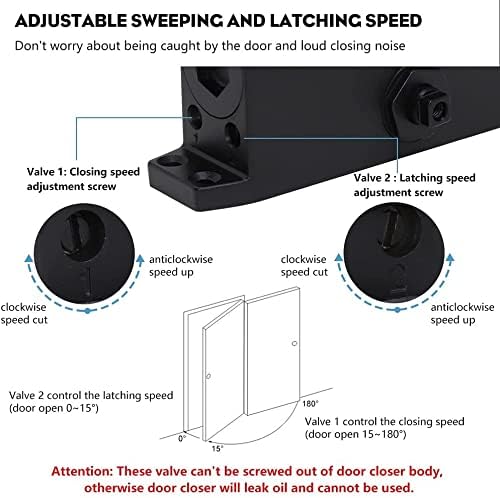 MARIE Automatic Door Closer Commercial Grade 2 Spring Heavy Duty Fireproof Adjustable Door-Closer Size 2