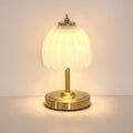 Tulip Small Table Lamp, 5200mAh Cordless Touch Control Mini Table Lamp with 3 Color Temps & Stepless Dimming, Perfect for Small Spaces Like Dressers, Bedsides, Bookshelves (White Tulip)