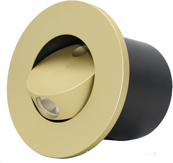 3W LED Wall Recessed Step Stair Lighting Bedside Reading Light Fixture Hidden On/Off Switch Adjustable Warm White Yellow Circle