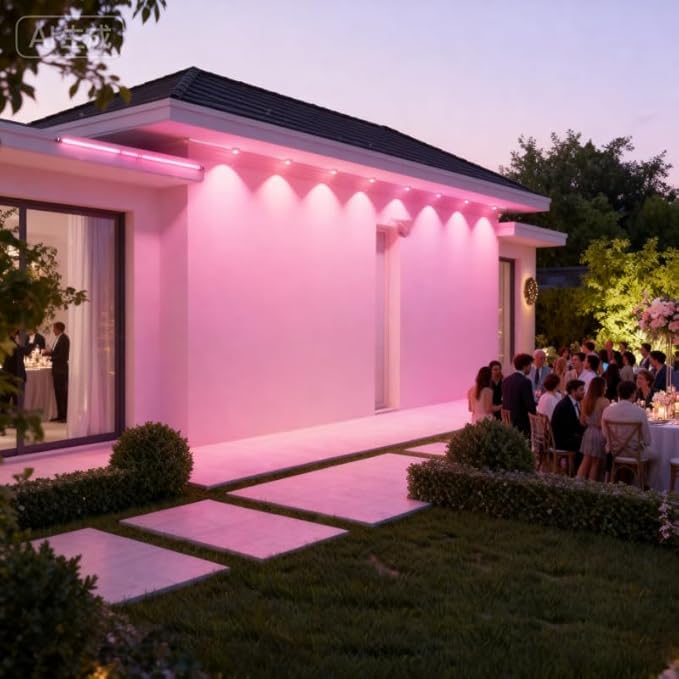 Permanent Outdoor Lights,Smart RGB Outdoor Lights with Remote APP Control, 100 Ft with 72 LED IP67 Waterproof Outside Light for House for Holiday, Party, Dailyy(unconnectable)