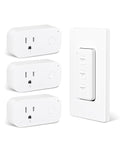 BN-LINK Wireless Remote Control Outlet Switch – 3-Outlet Kit with Magnetic Remote & Wall-Mount Holder, Remote Plugs for Lights & Appliances, Outlet Remote Control Wireless, Up to 100 ft Range