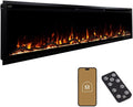 Modern Ember Aerus Slim 72 Inch Smart Linear Electric Fireplace | Recessed in-Wall or Wall-Mount | LED Multiple Flame Colors | Alexa/WiFi Enabled | 4.25” Profile | Remote Included