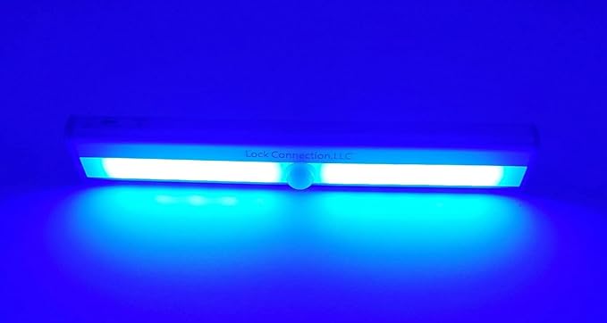 Lock Connection™ - LED Motion Activated Cabinet Light. Stick-on Anywhere/Battery Operated 10 LED Motion Sensor (Blue Qty 3 pcs)