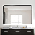 32" x 40" Black LED Bathroom Mirror, Smart Touch Switch, Anti-Fog, Backlit Mirror, 3-Color Dimmable Lighting, CRI≥93, Modern Bathroom Vanity Wall Mirror with Lights (Horizontal/Vertical)
