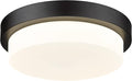 Black Flush Mount Ceiling Light, 13inch Close to Ceiling Light Fixtures 24W 2200lm Dimmable 2700K/3000K/4000K/5000K/6000K LED Ceiling Lamp for Bedroom Hallway Kitchen, AD-22008-L-BK