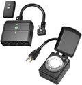 BN-LINK Outdoor Mechanical Timer with Wireless Remote Control Outlet Timer
