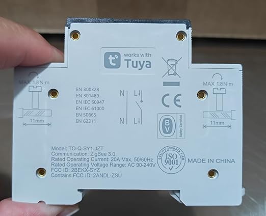 ZigBee DIY Smart Switch 20A| DIN Rail Switch| 1P+N 90-240VAC| Real-time Power Monitoring| Remote Control and Set Timer for Home Automation| Support Tuya/Smart Life| Voice Control| FCC Certified