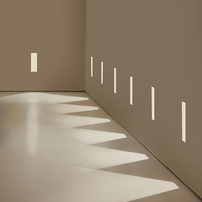 SCON 12-Pack Trimless Recessed Step Lights, 2W 3000K Warm White Wall Light, Indoor Rectangle Skirting Board Lighting, Invisible Stair Lights for Hallway, Bedroom, Staircase (No Dimming)