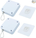 2Pcs Automatic Sliding Door Closer, Punch-Free, Steel Drawstring, White, 1000g Tension, For Bedroom/Bathroom/Office