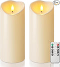 Homemory 4"x9" Outdoor Waterproof Flameless Candles with Timers and Remote Control, Battery Operated Candles, LED Plastic Candles, Dark Ivory, Set of 2