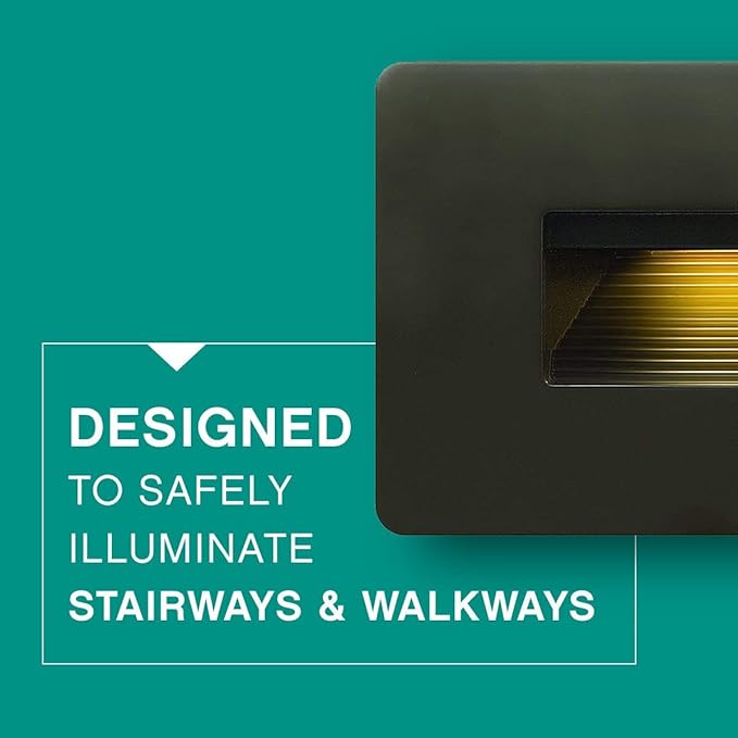 Hinkley Landscape Lighting Luna 15508MZ Horizontal 12v Step Light, Low-Voltage, 2700K, Fits Standard Gang Junction Box, Integrated LED, Matte Bronze