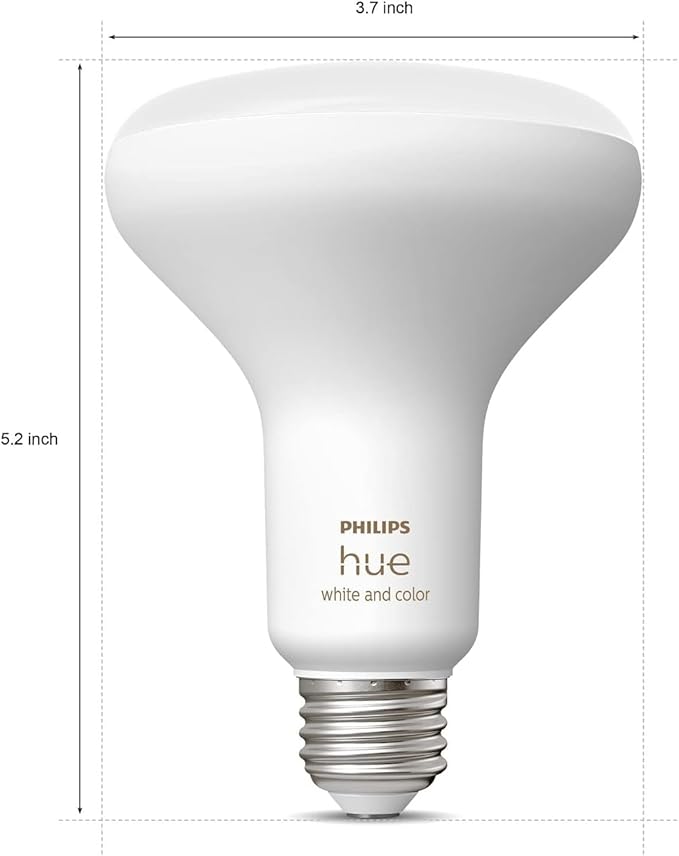 Philips Hue BR30 LED Smart Light Bulbs, Flicker-Free 85w Light Bulbs, Bluetooth Compatible, Compatible with Alexa, Google Assistant, and Apple HomeKit, E26 Base, 2 Pack