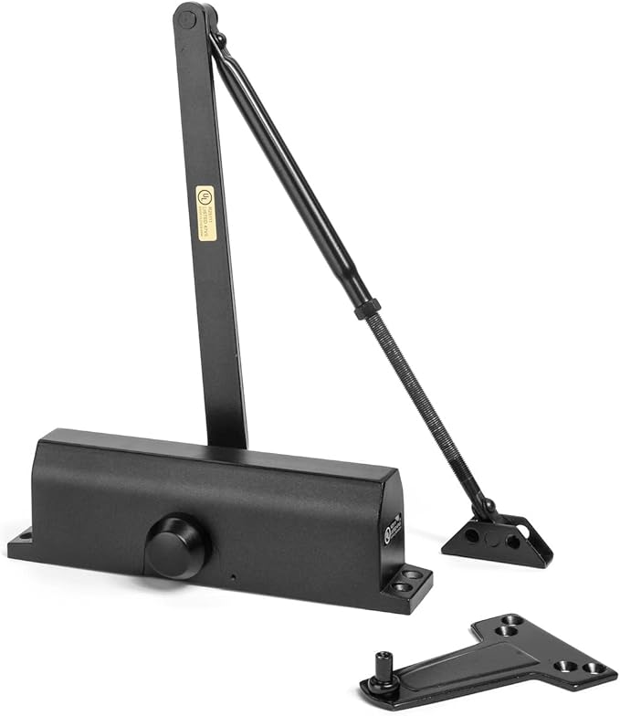 Dynasty Hardware Door Closer, Commercial Hydraulic Closer, Self-Closing, Spring Size 4, Surface Mount, Sprayed Duronotic Bronze, Series 4000