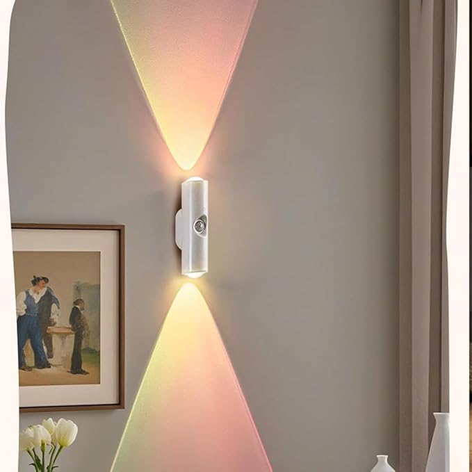 2026 New Rechargeable Smart LED Motion Sensor Ambient Light, RGB Gradient Ambient Light, Punch Free Magnetic Color Chang Motion Sensor Lights Stairs for Wardrobe, Cabinet (7 Colors*6)