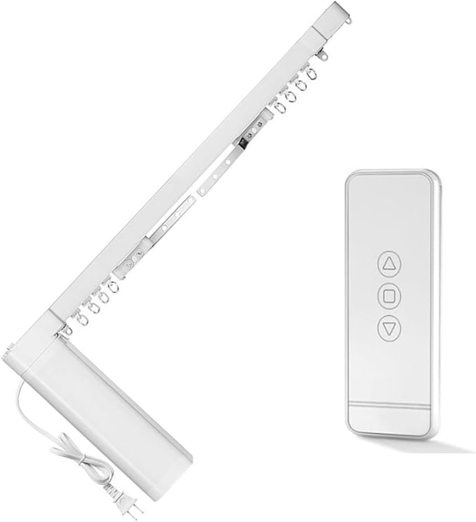 Electric Curtain Track, Retractable Motorized Curtains Rod From 2.16-6.2m/7-20ft, Automatic Curtain Opener w/Smart/Manual Control, Smart Curtains System for I-Rrail and U-Rail (For 7-20ft)