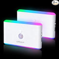 Motion Sensor Night Light 2-Pack, Long-Lasting Rechargeable Magnetic LED Nightlight, Warm & RGB Soft Dimmable, Wireless USB Auto Sensor Lights for Indoor Bedroom, Bathroom, Hallway, Stairs