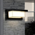 LANFU LED 18W Minimalist Horizontal Rectangular Outdoor Wall Sconce Light, Black, Warm White, IP64 Waterproof, Patio, 10.24 x 4.81 x 4.81 Inches
