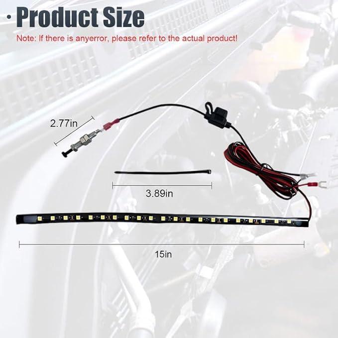 Car Under Hood LED Light Kit, 12V Waterproof Car Under Hood Work Inspection Lights, Automatic On/Off Vehicle LED Strip, Universal Auto Lights Bars for Cars, Trucks, SUVs (5050)