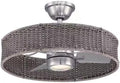 LYTIO Hampton Bay RD5106-BN Darya 25 in. Indoor/Outdoor Brushed Nickel with Wicker Ceiling Fan with Adjustable White LED with Remote Included