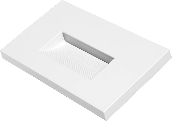Maxxima 2 Pack Horizontal LED Step Light - Modern Indoor/Outdoor Stair Light, 3 CCT Color Selectable 3000K, 4000K, 5000K, 75 Lumens, IP65 Rated for Outdoor and Damp Locations - White