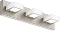 Ralbay Brushed Nickel Bathroom Vanity Lights Metal Acrylic LED Modern Bathroom Wall Lighting Fixtures Brushed Nickel