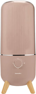 Homedics Ultrasonic Humidifier, Bedrooms and Home Offices, 0.97-Gallon Tank, 45-Hour Runtime, Visible Ultra-Quiet Cool Mist, Aromatherapy, Demineralization Cartridge, Night-Light, Auto-Off, Taupe