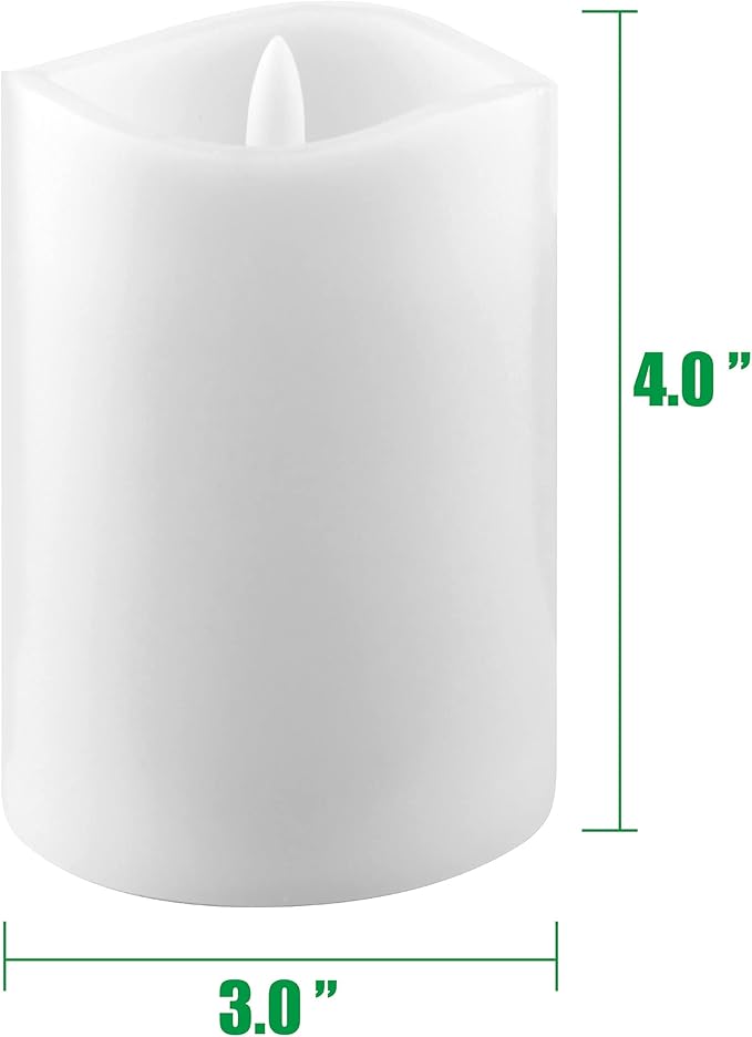 Stonebriar 3 Count White Real Wax 3x4 Flameless LED Pillar Candles with Remote and Timer